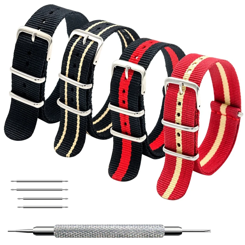 MEGALITH Ballistic Nylon Nato Watch Straps - Multi-Pack