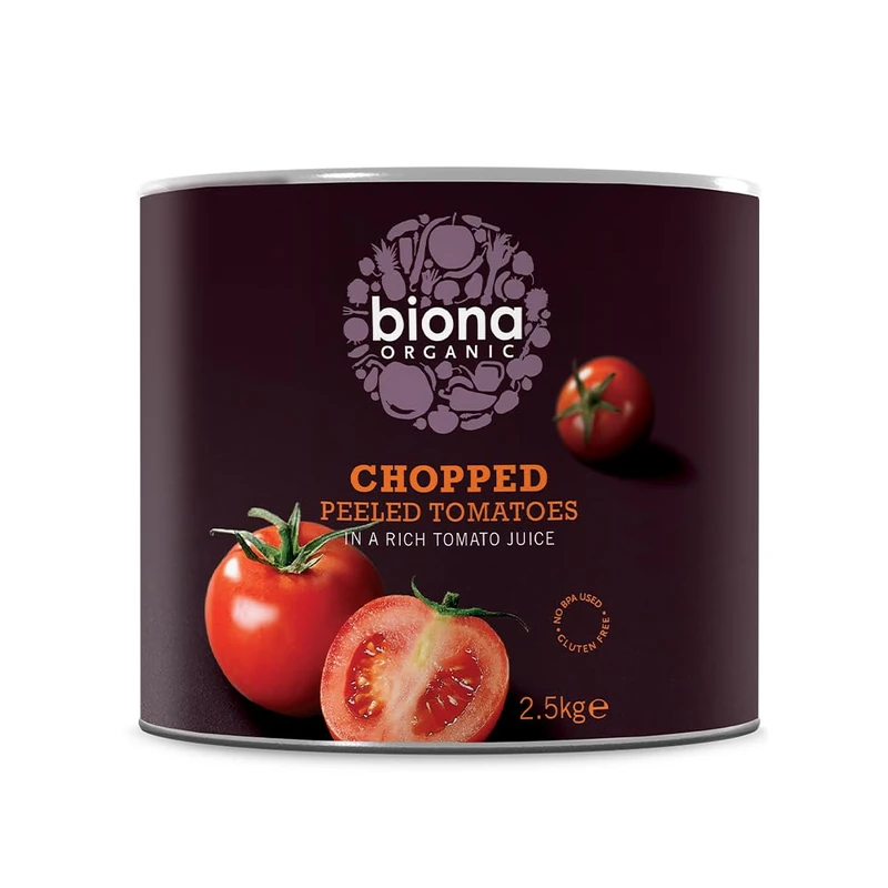 Biona Organic Chopped Tomatoes 2.5kg (Pack of 6) - Catering Size