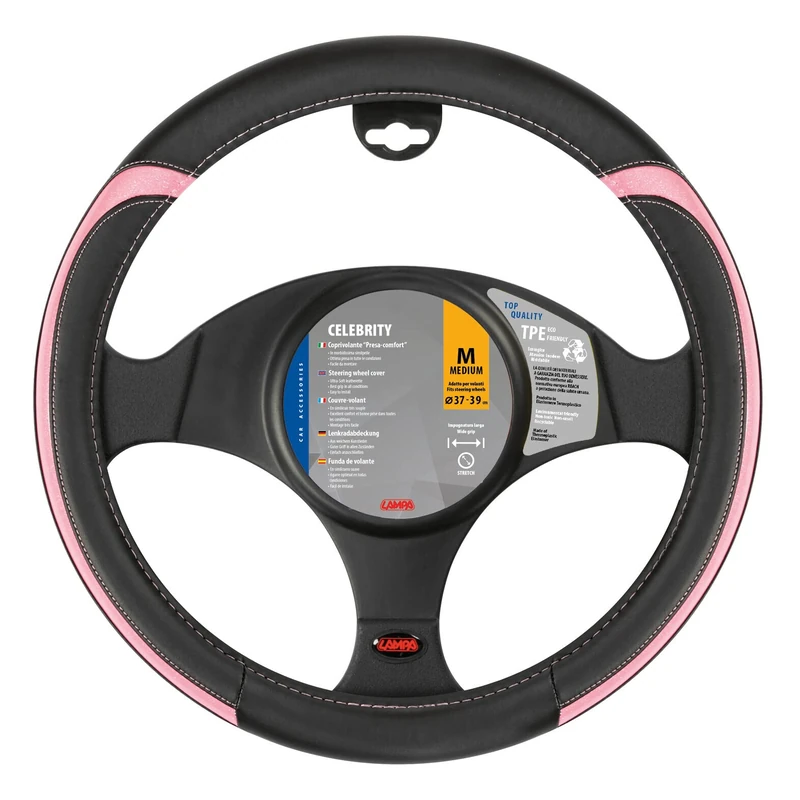 Lampa 32981 7.5 Celebrity, Black/Pink, Steering Wheel Cover 37 – 39 cm