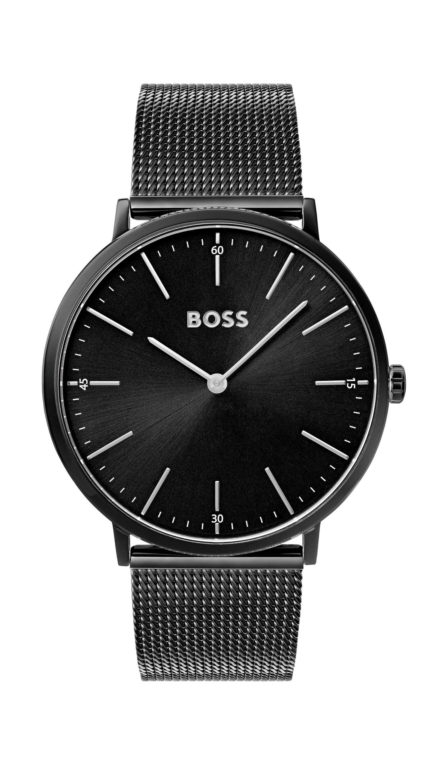BOSS Analogue Quartz Watch for Men HORIZON Collection with Black Stainless Steel Mesh Bracelet - 1513542