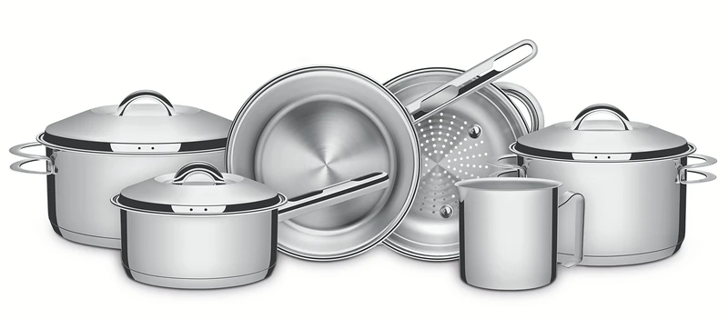 Tramontina 6 Pcs. Stainless Steel Cookware Set, for Induction, Electric, Gas and Ceramic Glass Hobs, Cookware, Kitchen, 65510200