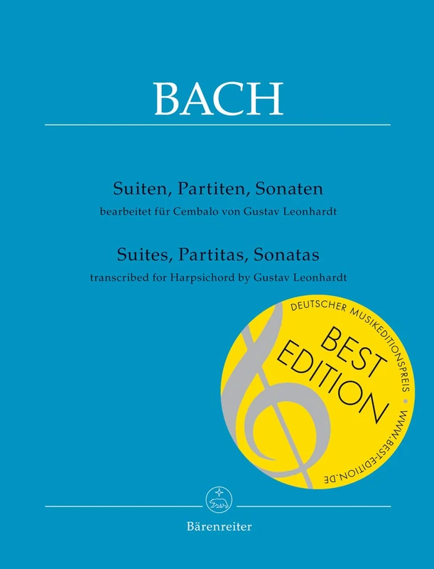 BACH - Suites, Partitas y Sonatas Transcritas por Gustav Leonhardt para Cembalo (Piano) (Henstra)