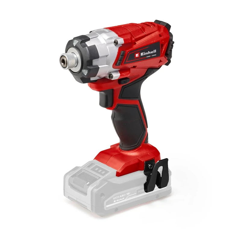 Einhell Power X-Change 140Nm Cordless Impact Driver - 18V, 2300 RPM, 1/4" Hex Bit Mount, LED Light - TE-CI 18/1 Li Solo Battery Powered Impact Drill (Battery Not Included), Red