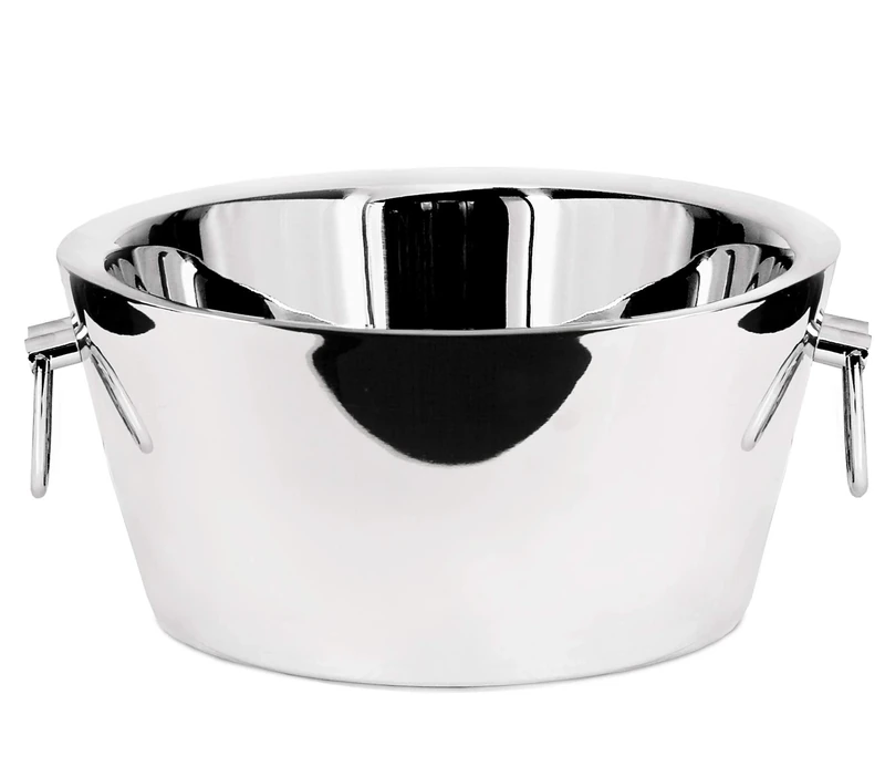 EDZARD Champagne Cooler Ontario, Stainless Steel, Double-Walled, Ø 15,0 in, Height 7,1 in, Perfect Bottle Cooler Wine Cooler Champagne Cooler, Insulating for at Least 8 Hours