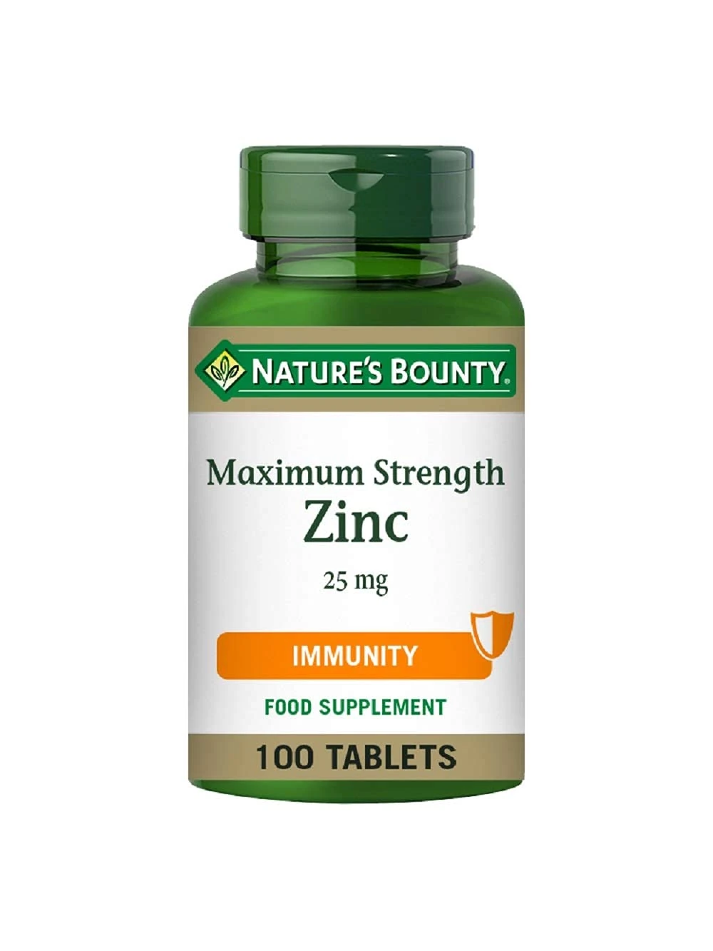 Nature's Bounty Maximum Strength Zinc - 100 25mg Tablets (100 Day Supply) - Immunity Support and Antioxidant Supplement
