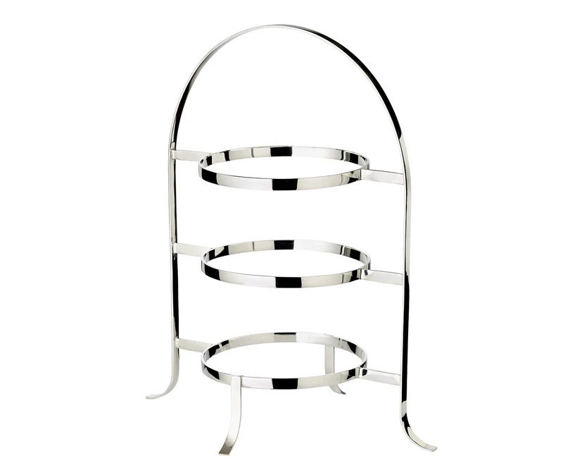 Edzard plate holder Etagere Sina, silver plated, height 16,5 in, for 3 plates ø 20 bis 11,0 in