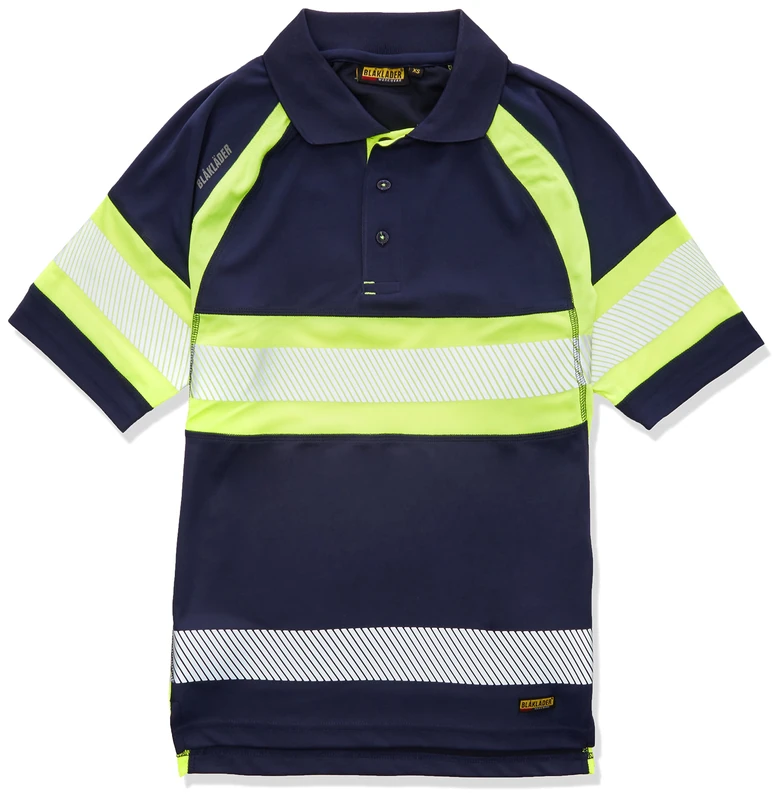 Blakläder 333810518933XS High-Vis Polo Shirt, Navy Blue-Yellow, XS