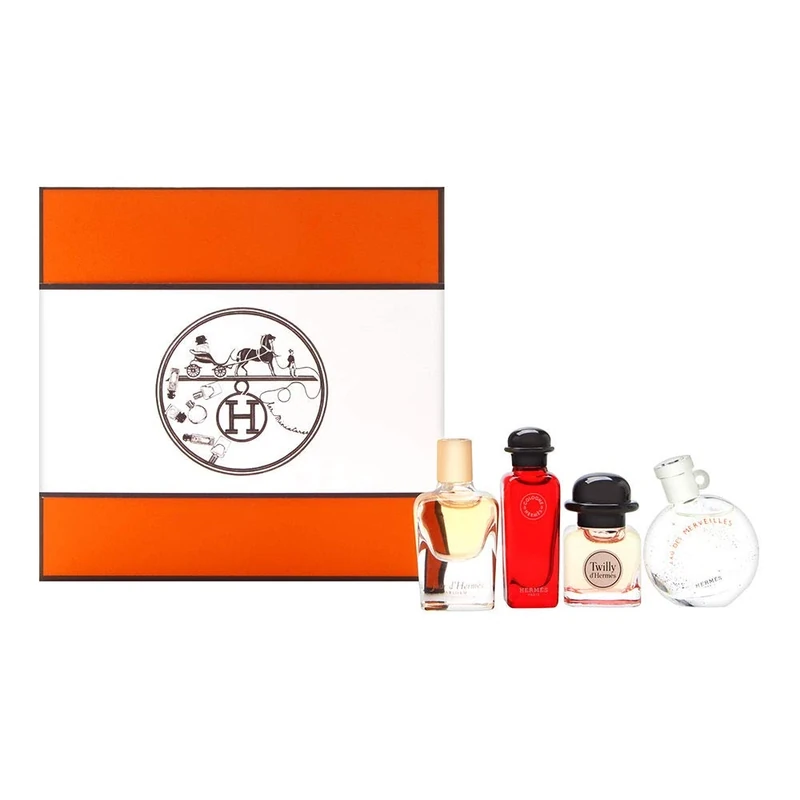 Hermes Mini Set Twilly+Jour D'Hermes Absolu+Eau De Rhubarbe+Eau Des Merveilles 7,5 Ml