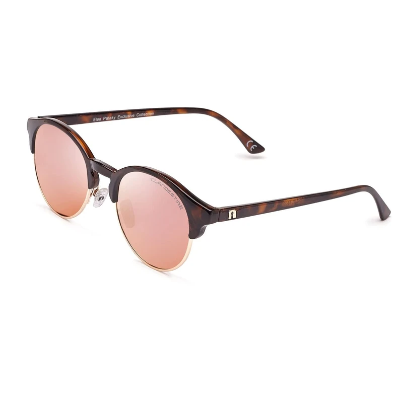 CLANDESTINE - Sunglasses Sferico 9 Havana Rose by Elsa Pataky - Pink Nylon HD Lenses and PC+ and Stainless Steel Frame - Unisex Glasses - Smart Vision Technology - More Sharpness and Less Glare