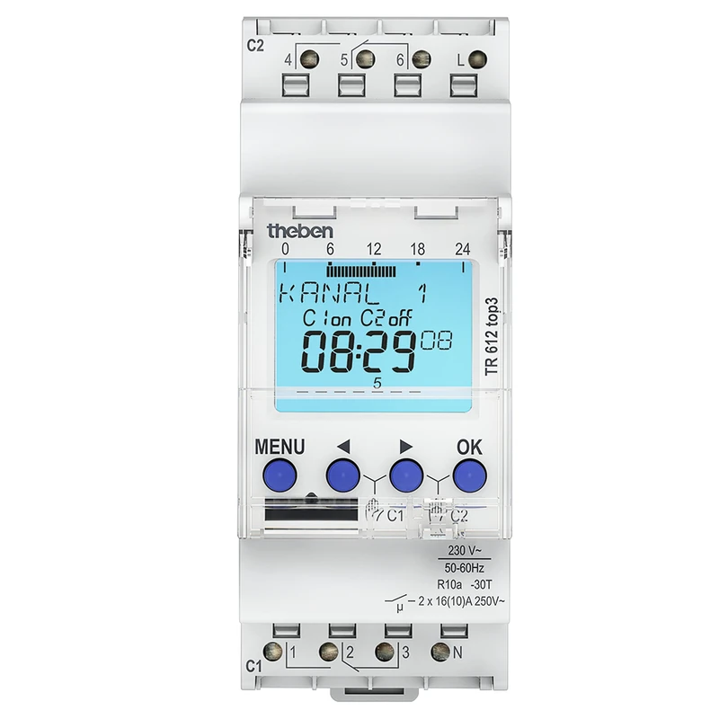 Theben TR 612 top3 2-Channel Digital Time Switch - 600W LED - Image 1