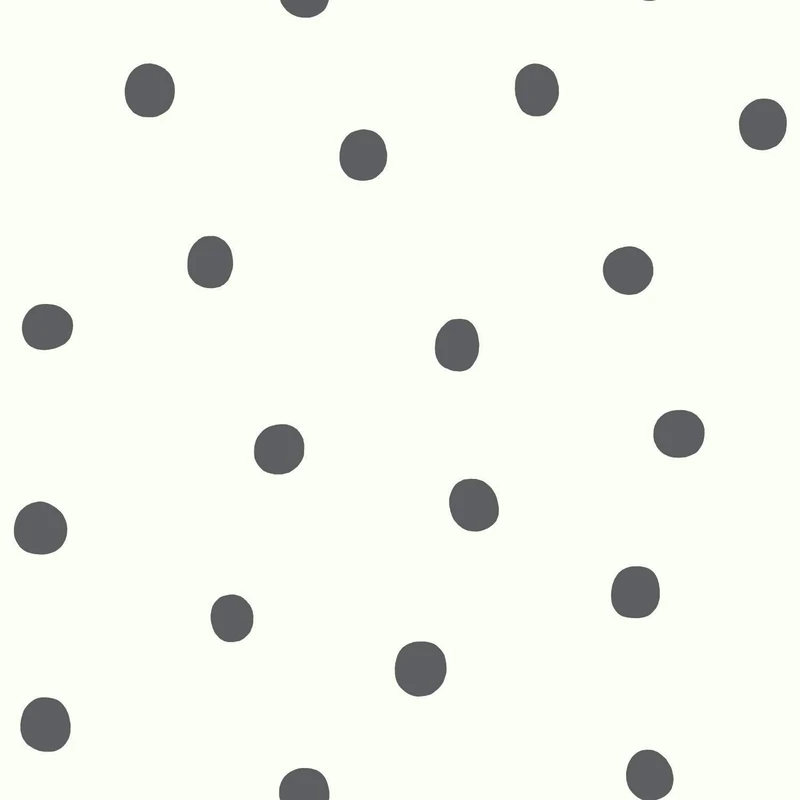 RoomMates RMK9010WP Black Dots Peel and Stick Wallpaper 20.5" x 16.5 feet