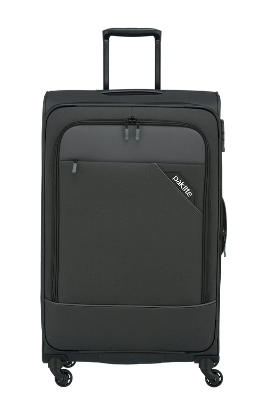 paklite travel large suitcase 4 wheels, soft shell wheeled suitcase, expandable, DERBY, trolley with expansion fold, TSA lock, 77 cm, 102 - 115 l - Image 1
