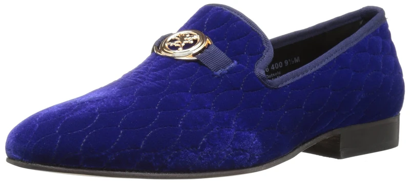 Stacy Adams Men's Valet Velour BIT Slip-ON Loafer, Blue, 8.5 UK