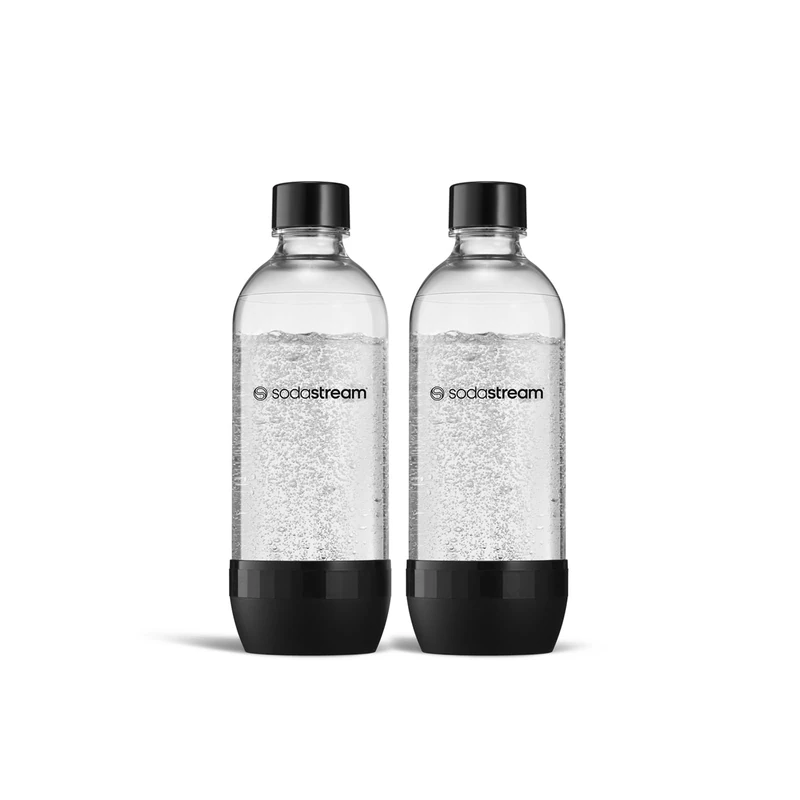 sodastream Set of 2 Classic Dishwasher Friendly Carbonating Bottles, Large, 1 L, Material: Tritan, BPA-free