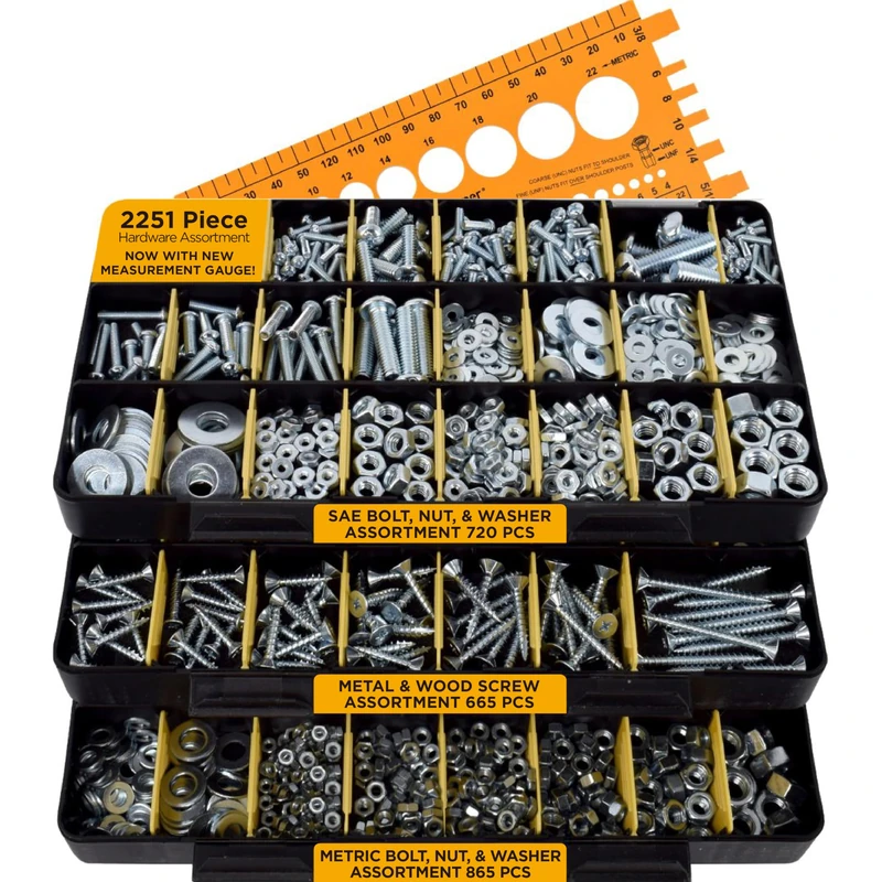Jackson Palmer 1,700 Piece Hardware Assortment Kit - 3 Trays - Image 1