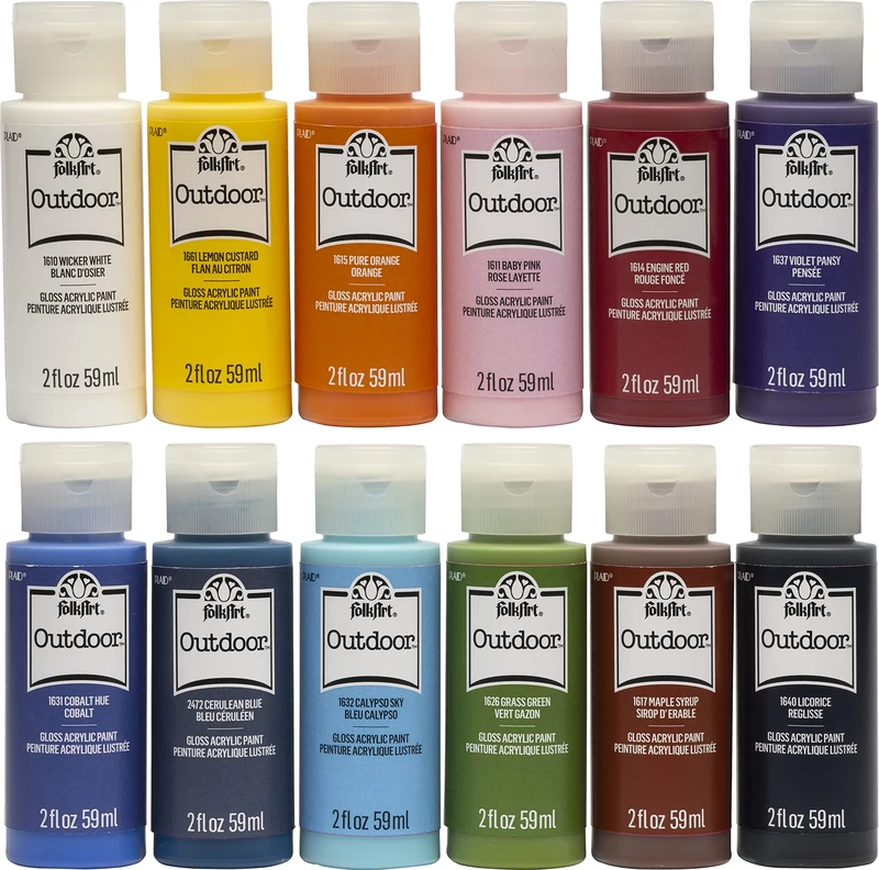 FolkArt Outdoor Rock Paint Set, Multi, 59 ml (Pack of 10)