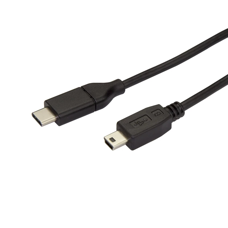 StarTech USB C to Mini USB Cable - 6 ft / 2m - Black - Image 1