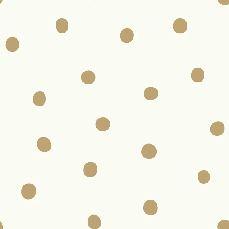 RoomMates Thedecofactory rmk9012wp Wallpaper ahesif Repositionable Dots Gold, Vinyl, multicoloured, 500 x 53 x 0.1 cm