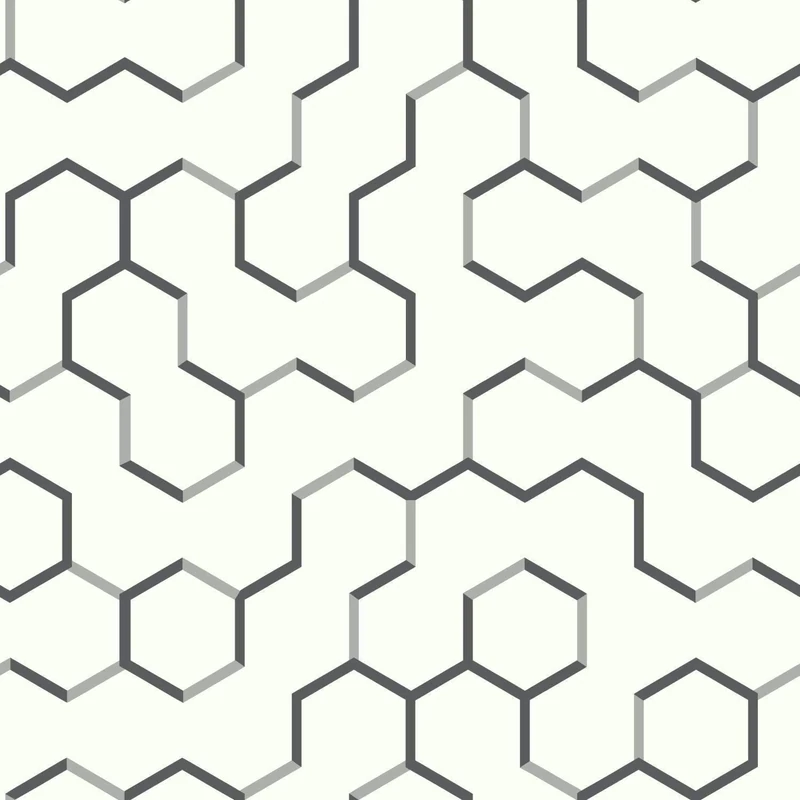 RoomMates RMK9091WP Black Open Geometric Peel and Stick Wallpaper