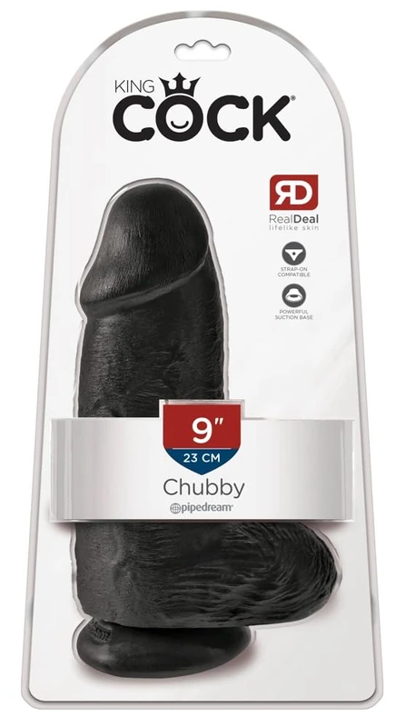 Pipedream 9" Black Chubby King Cock Realistic Dildo
