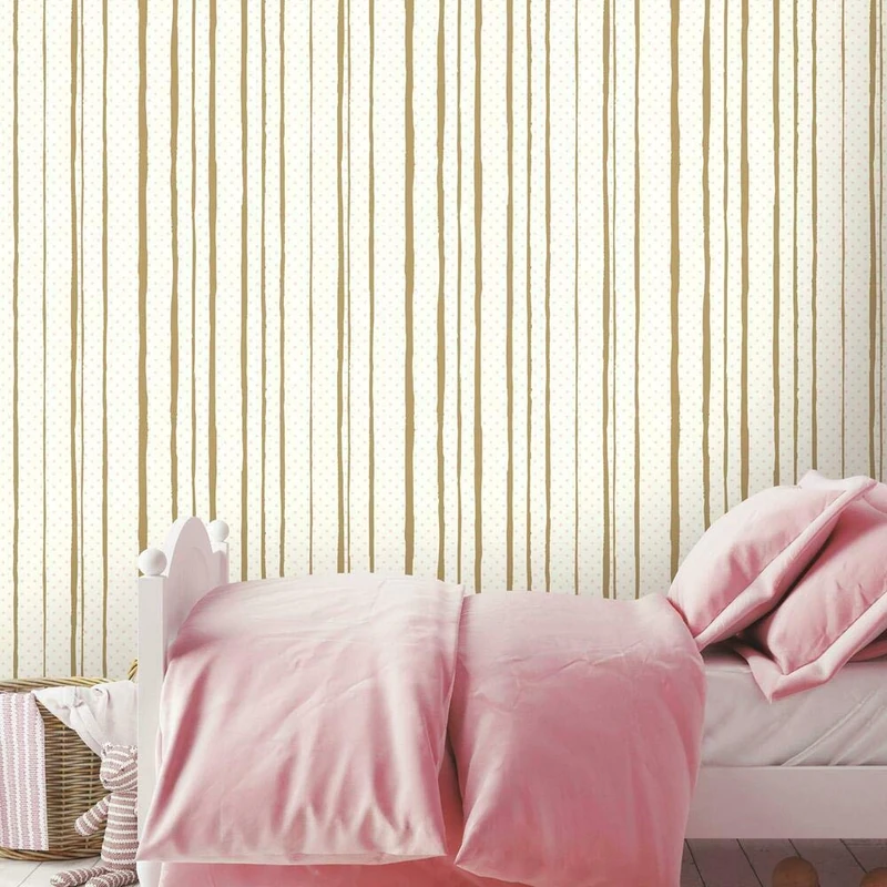 RoomMates Metallic Gold & Pink Peel and Stick Wallpaper RMK10703WP