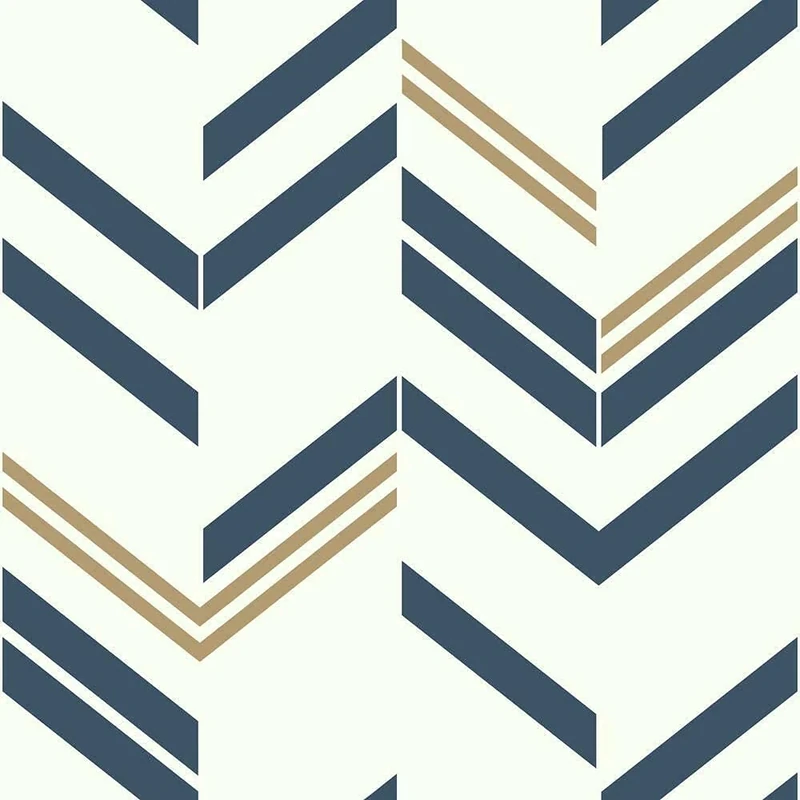 RoomMates RM Studio Chevron Blue Stripe Peel & Stick Wall Paper - Image 1