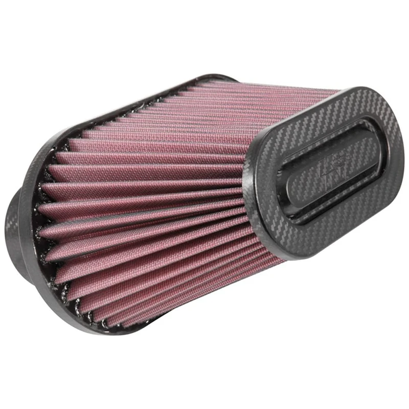 K&N Universal Air Filter - Carbon Fiber Top: High Performance, Premium, Replacement Filter: Flange Diameter: 3 In, Filter Height: 5.5 In, Flange Length: 2.125 In, Shape: Oval Tapered, RP-6101