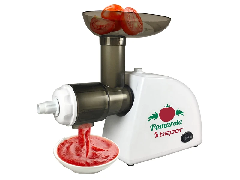 BEPER BP.720 Electric Tomato Squeezer, Pomarola, 300 W, Stainless steel filter, Tomato puree,White
