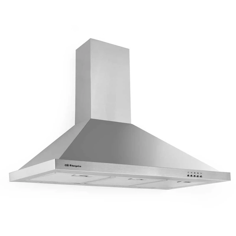 Orbegozo DS 48190 B IN Decorative Extractor Hood, 90 cm, Stainless Steel, Extraction: 630 m³/h, Adjustable Chimney, 3 Power Levels, 190 W