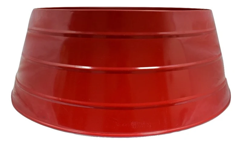Ivyline Metal Christmas Tree Skirt 67cm Red, 67x67x25 cm