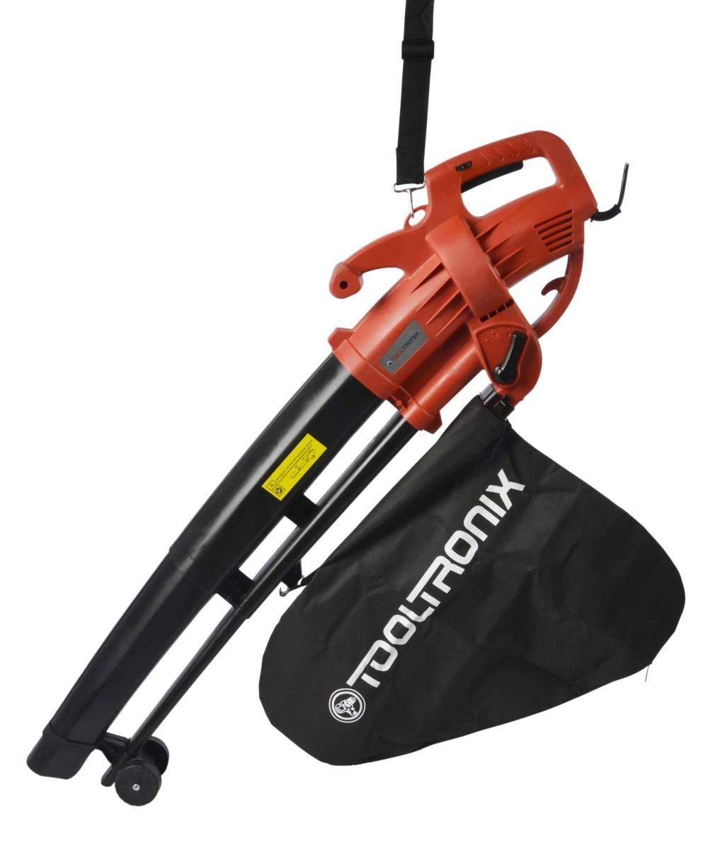 Laptronix 3 in 1 Electric Leaf Blower 2800W Garden Vacuum with Mulcher 35 Litre Collection Bag 10:1 Shredding Ratio, Automatic Mulching Compacts Leaves in Bag with 10m Cable