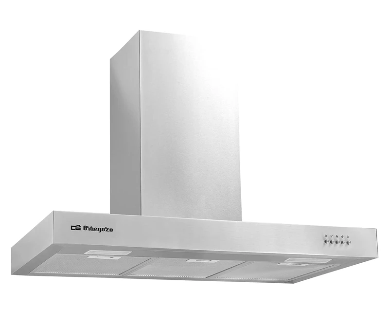 Orbegozo DS 56190 B in – Cooker Hood 90 cm, Stainless Steel, Extraction Capacity 647.3 m3/h, 3 Detachable Aluminium Filters, 3 Power Levels
