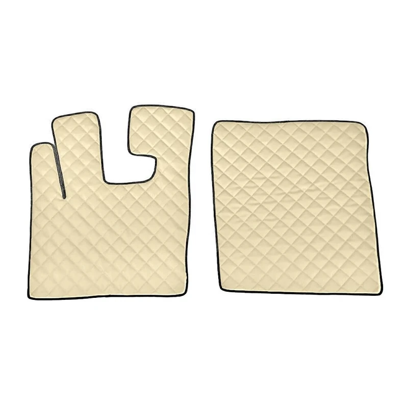 Lampa Cream Faux Leather Rug 96101