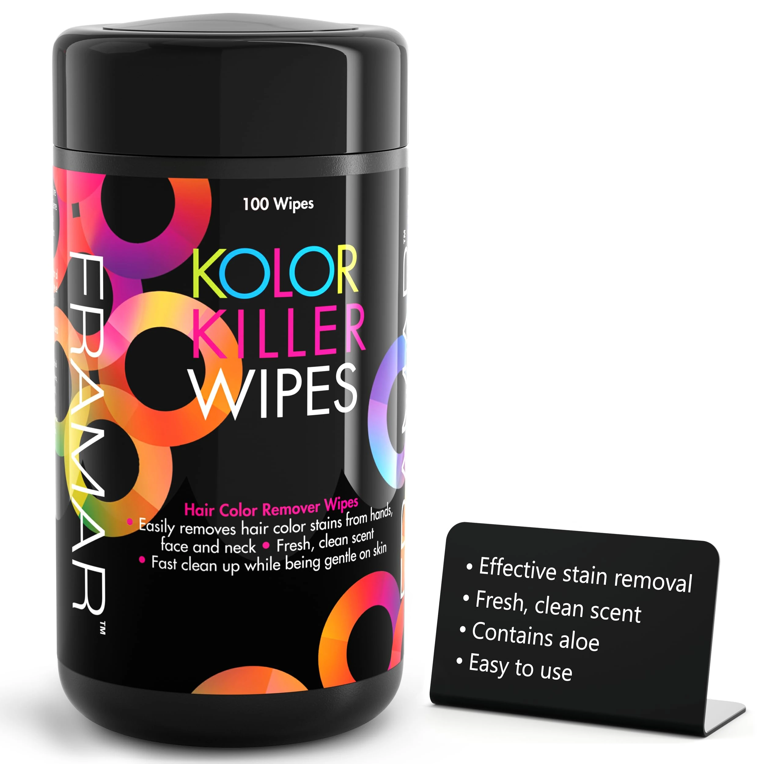 FRAMAR Professional Hair Colour Remover – 100 Wipes for Dye & Bleach Removal Hair Color Remover, Dye Remover Hair Dye Permanent