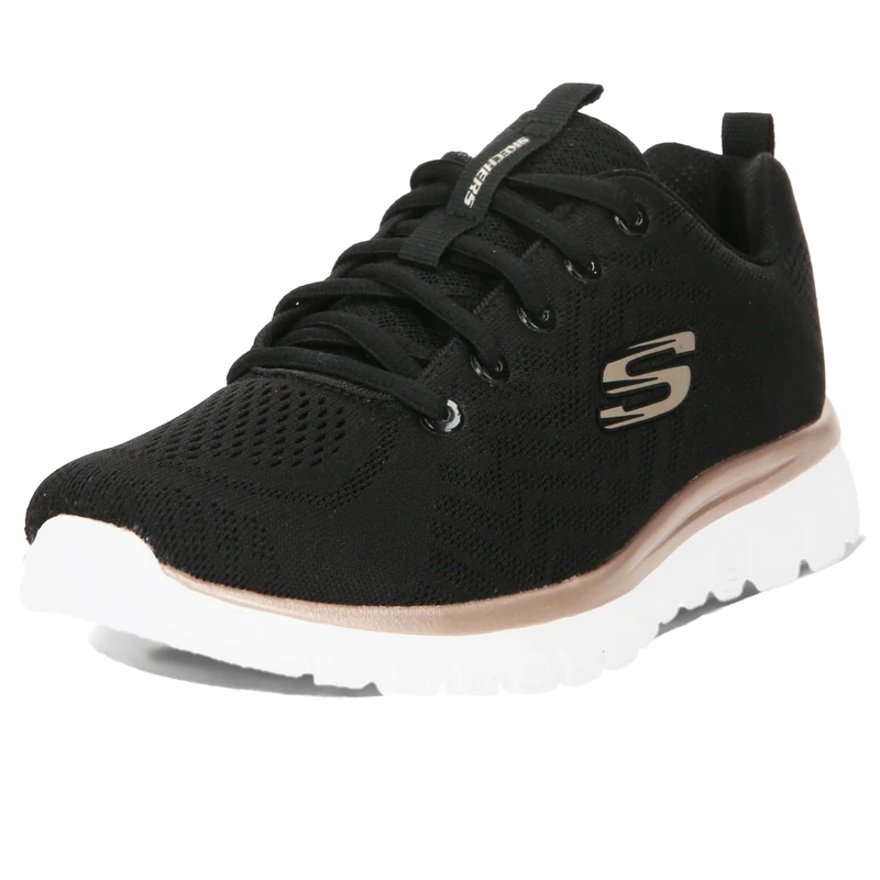 Skechers Women's Graceful GET Connected, Black, 36.5 Wide