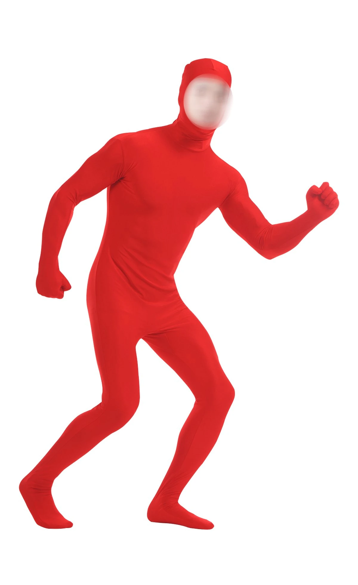 lucky baby store Boys' Mens Full Body Open Face Spandex Lycra Unitard Mask Zentai Costume Bodysuit (M, red)