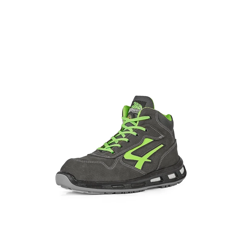 U-Power Red Lion Hummer, Safety Shoes, High, Lightweight and Flexible, Anti perforation, Anti Puncture, with Infinergy Insert, with Aluminium Toe Caps (Grey & Green 41)