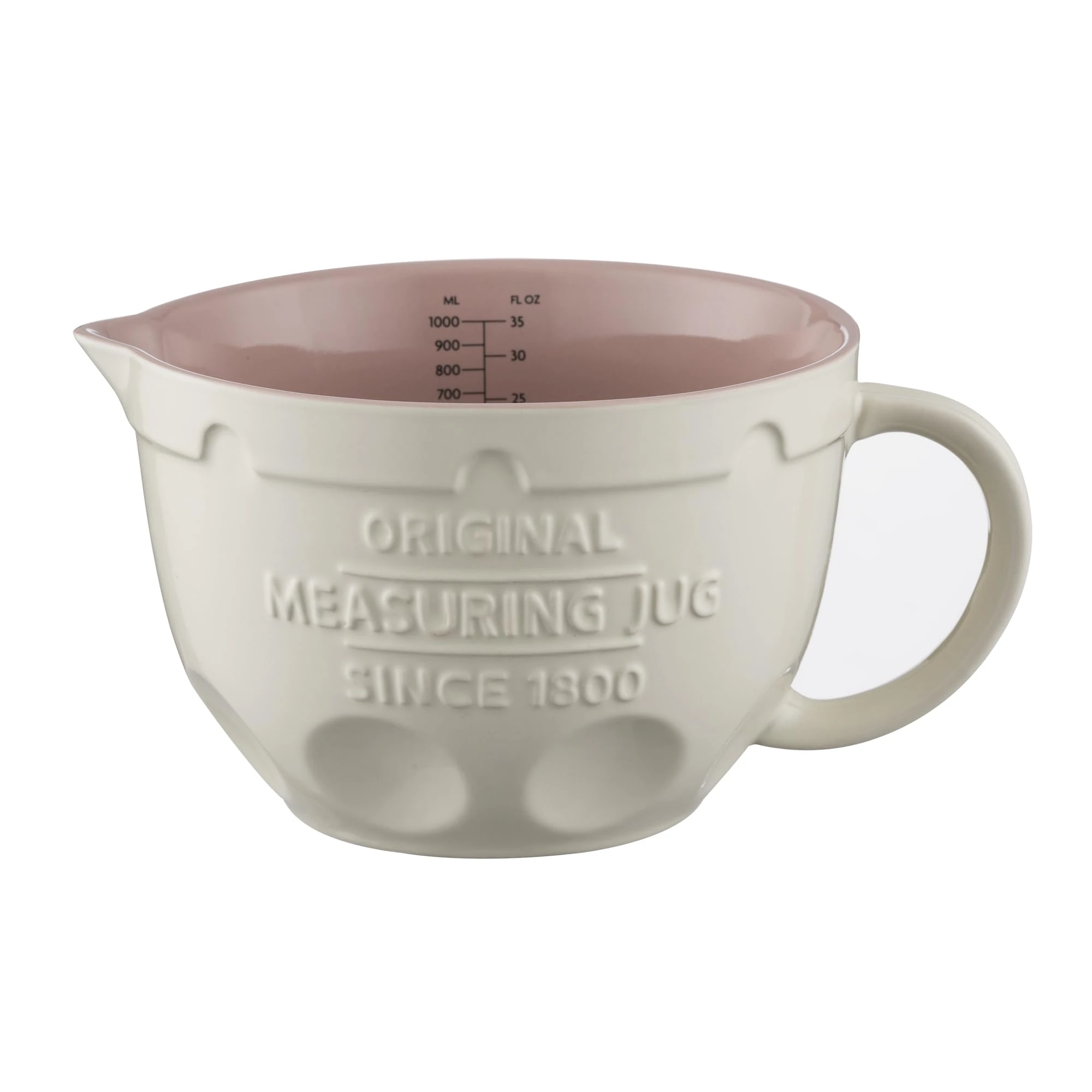 Mason Cash Innovative Kitchen 1 Litre Tilting Measuring Jug | Stoneware Jug with Easy-Mix Tilt Design | Ideal for Whisking, Baking & Everyday Cooking | Dishwasher & Microwave Safe