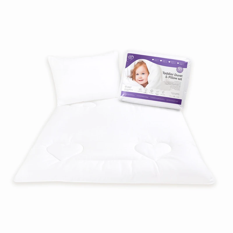 Baby Comfort Toddler First Pillow and Duvet Set 120x90 cm for Cot Bed (12M+) – Anti-Allergy & Hypoallergenic Soft Microfibre Quilt – Breathable, Lightweight & Machine Washable 7 Tog Bedding