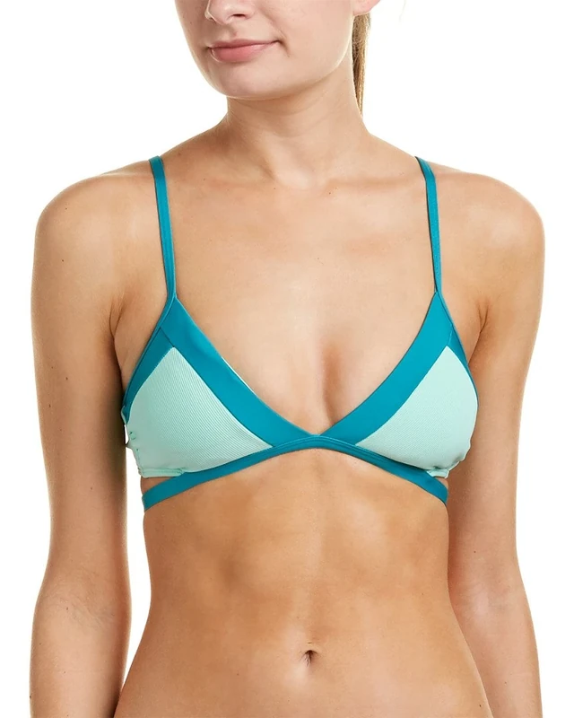 Splendid - Color Blocked Bralette Bikini Top - Blue -