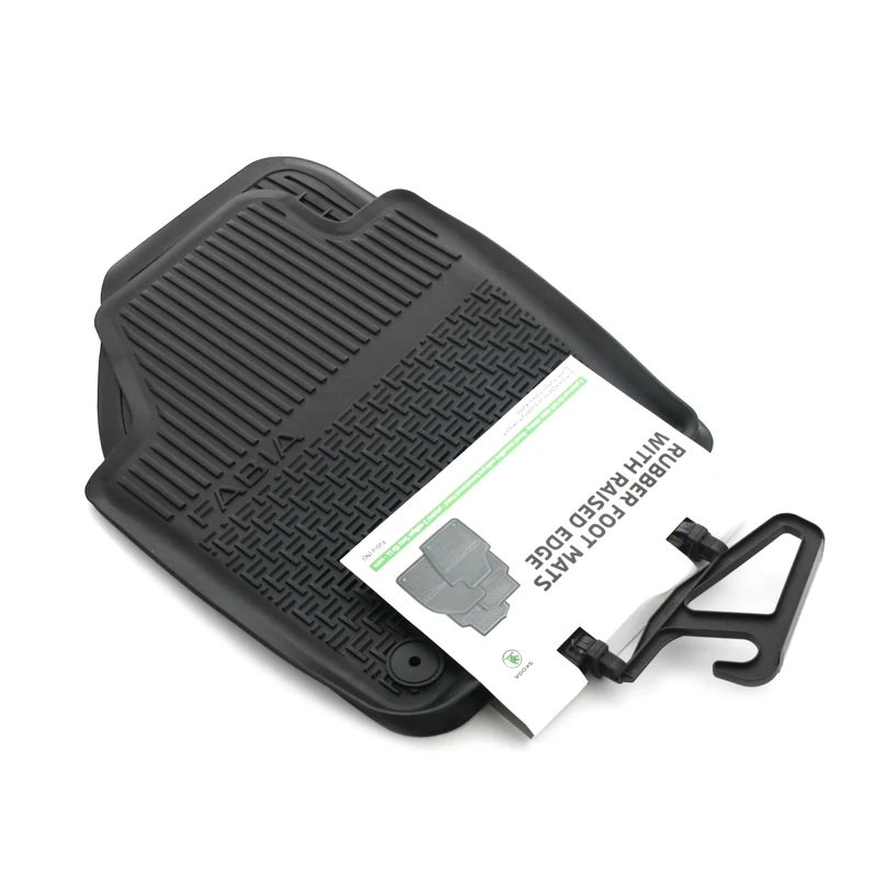 Skoda 6V1061551 Rubber Floor Mats 2x Front Rubber Mats Original All-Weather Mats Black with Lettering