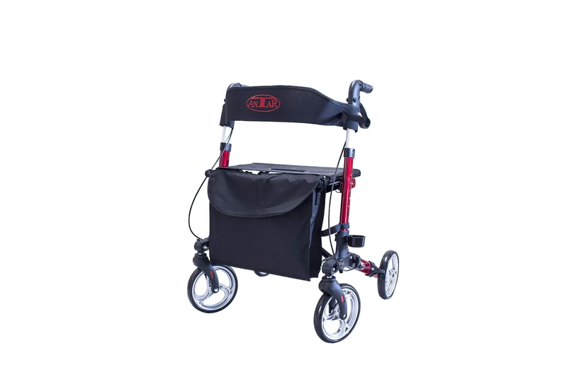Premium Aluminium Rollator Set, Lightweight Travel Rollator with Fully Equipment, 3 Folds for Car Boot, Travel and - Image 1