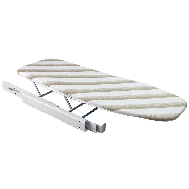 Emuca 8037512 - Pull Out Ironing Board for Sliding Drawer, Folding Ironing Board with Cover, White