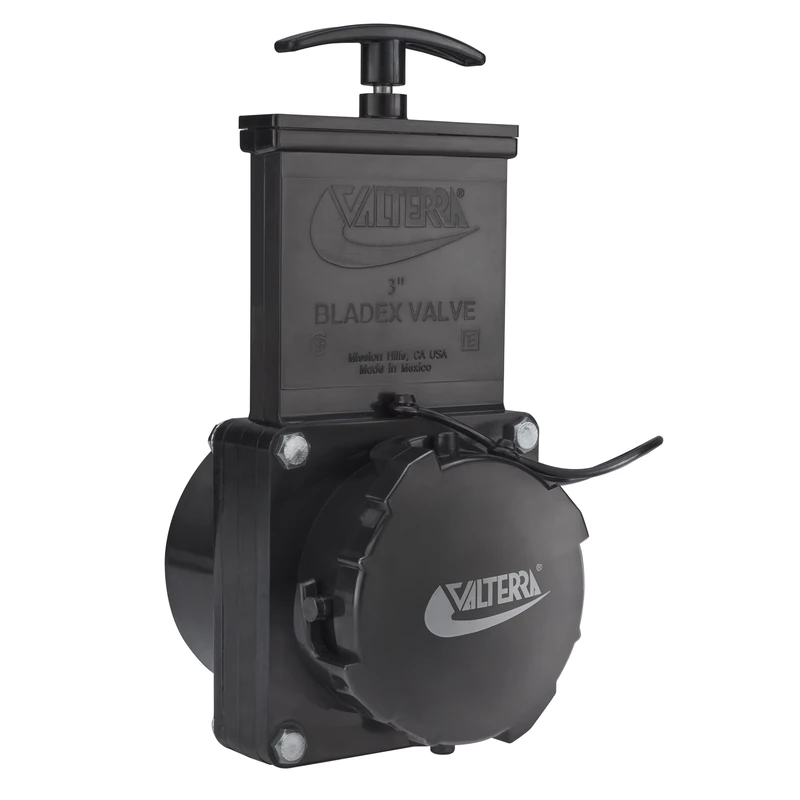 Valterra 3" Stainless Steel RV Waste Dump Gate Valve w/Cap (1) - Image 1