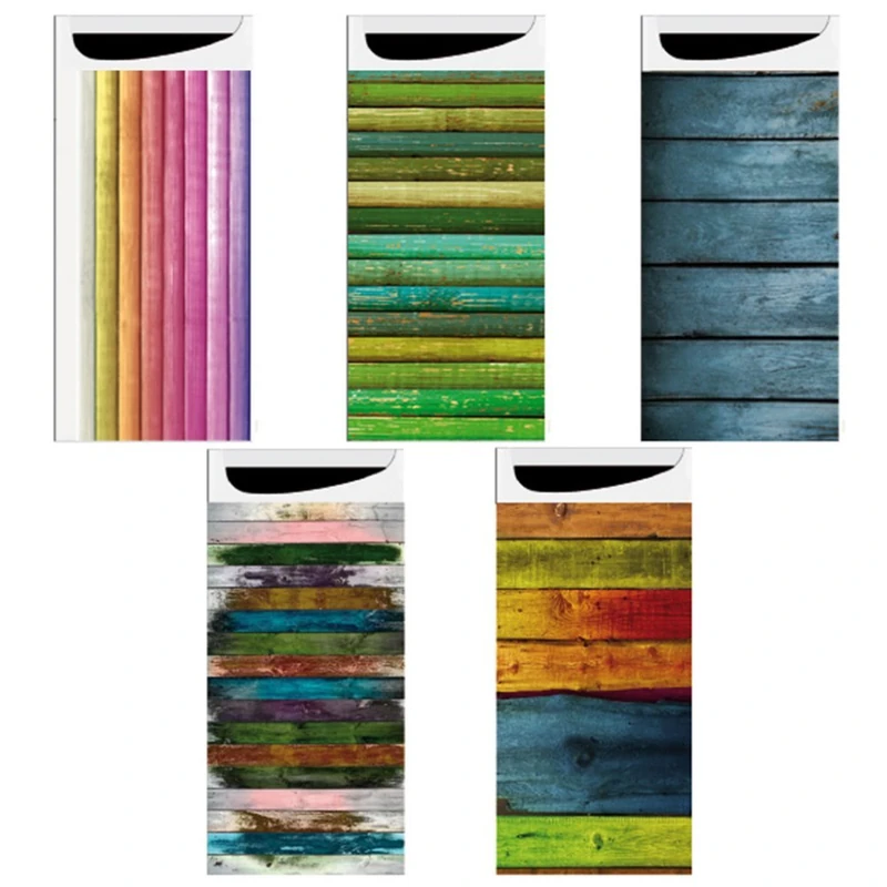 Garcia de Pou Just in Time Cutlery Sachet Wood in Box, Airlaid, Black, 9 x 19.5 x 30 cm