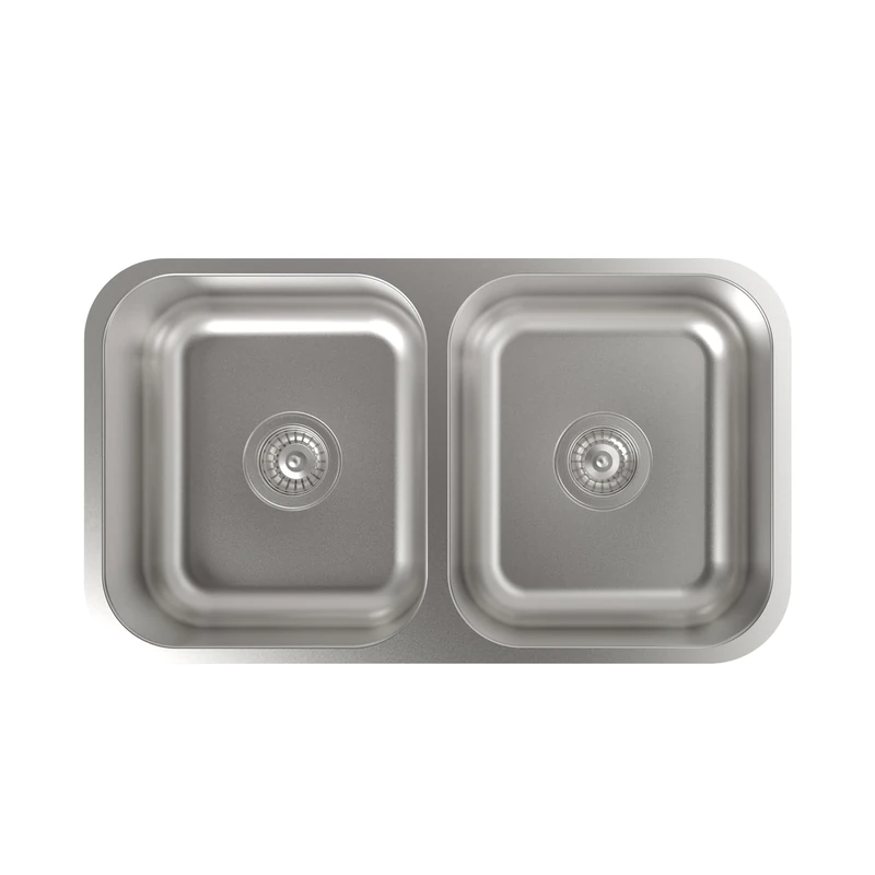 Cata 02607101 Undermount Sink CB-2 2 Square Basins 785x450 Stainless Steel