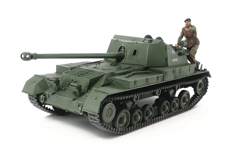 TAMIYA 300035356 300035356-1:35 British Tank Destroyer Archer 17pdr, Faithful Replica, Plastic Kit, Crafts, Model Kit, Assembly, Unpainted, Green
