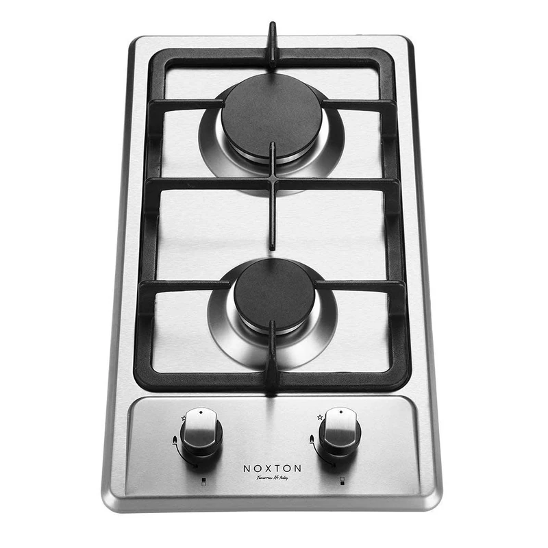 NOXTON 2-Burner Gas Hob - Stainless Steel, 3000W Rapid & 1750W Burner