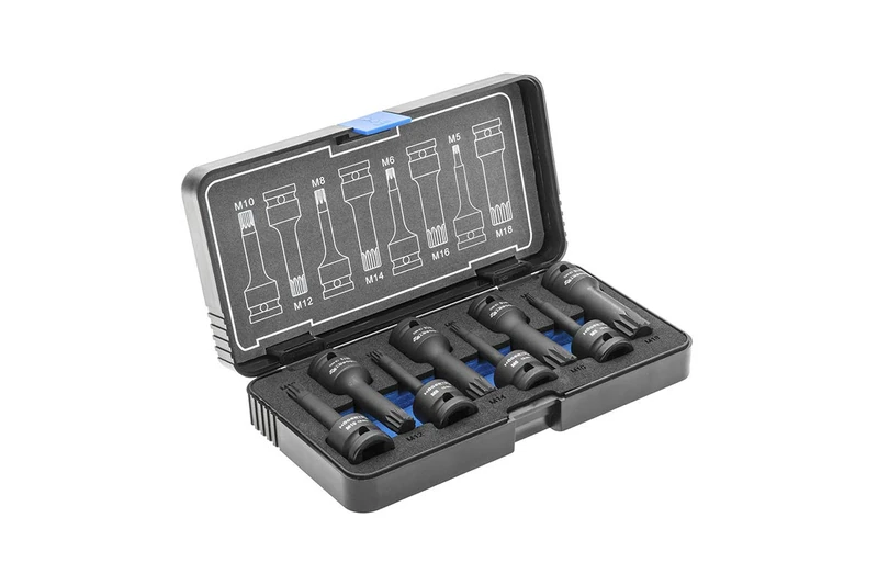 Impact Socket Spline 1/2 Inch CrMo Set of 8