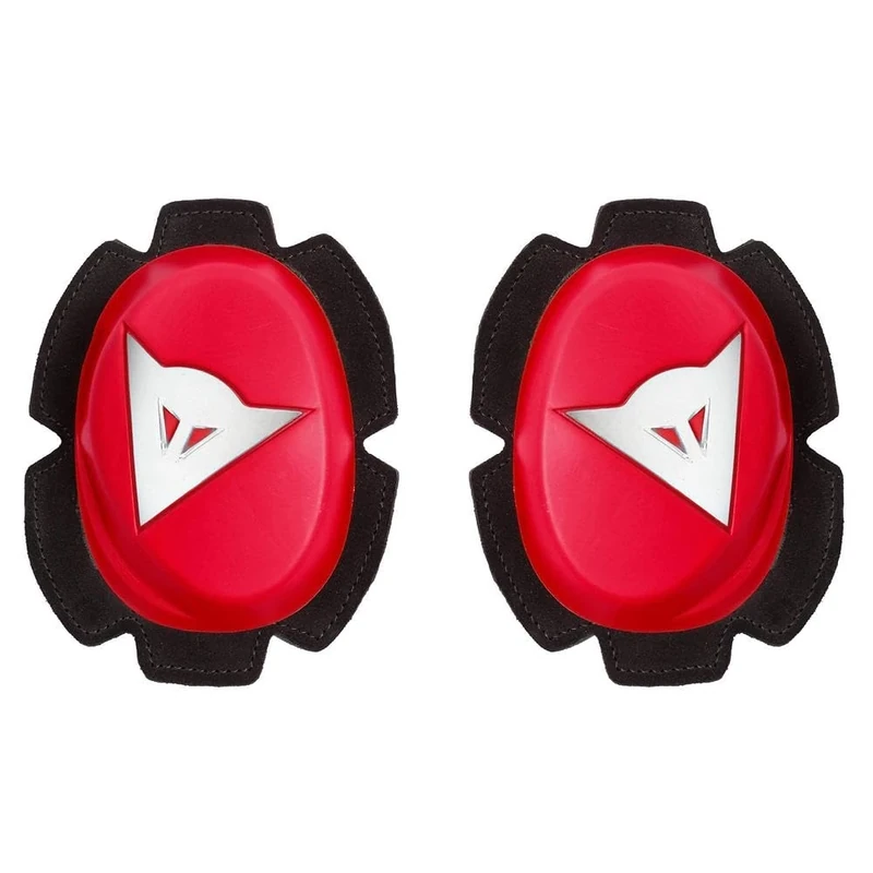 Dainese - Pista Knee Slider, Polyurethane Motorbike Knee Pads, Smooth Contact with Track and Asphalt, Motorcycle Slider with Velcro Closure, Red/White
